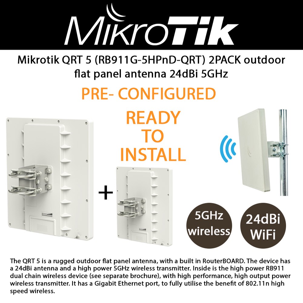 Mikrotik Qrt Rb G Hpnd Qrt Pack Outdoor Flat Panel Antenna