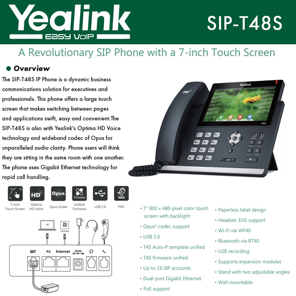 お買い得 Pyonkichi Shouten特別価格Yealink IPPhone SIP-T46S 8-Pack Optima HD USB  Dongle PoE 16 VoIP accounts好評販売中