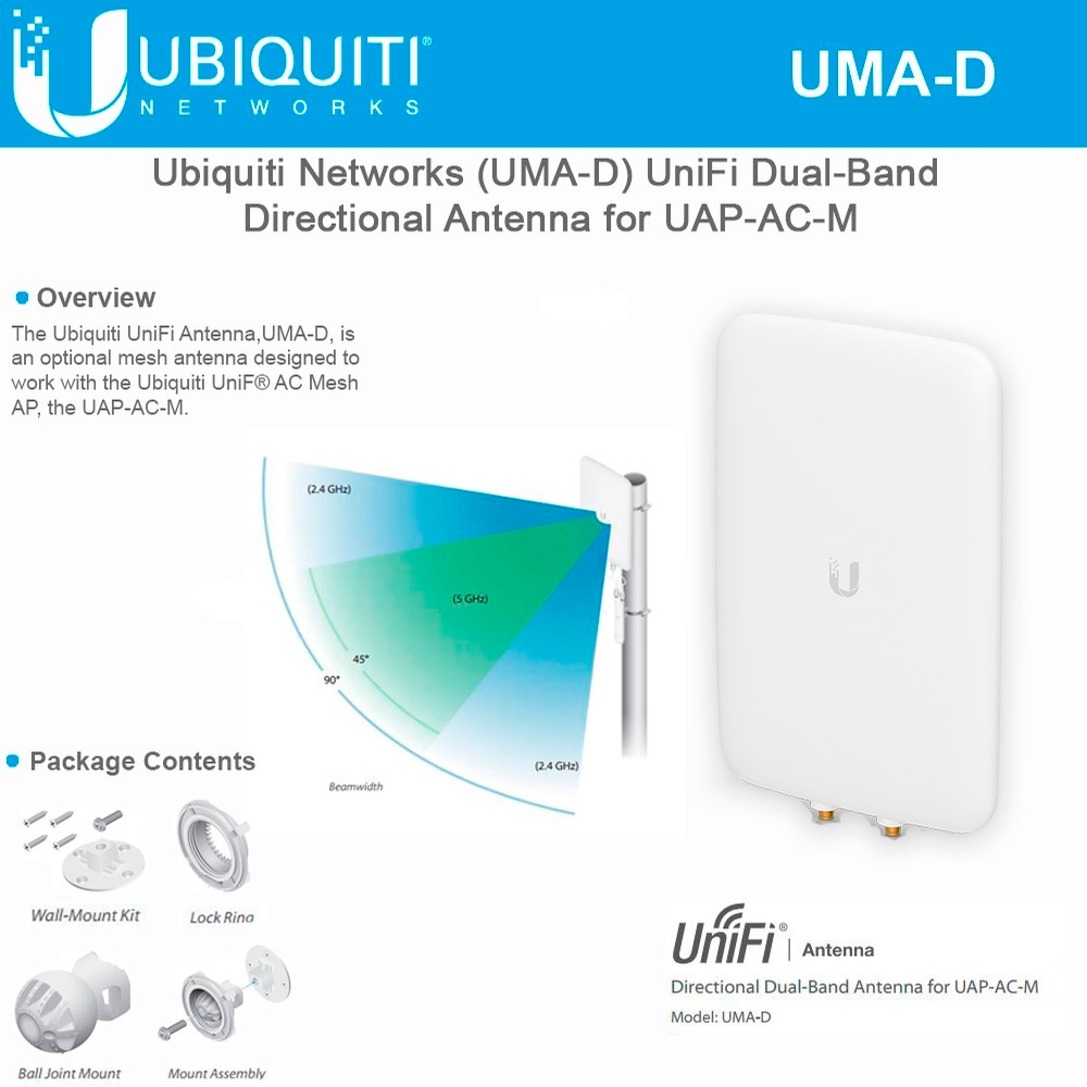 Ubiquiti Unifi Mesh Antenna Uma D Directional Dual Band For Uap Ac M