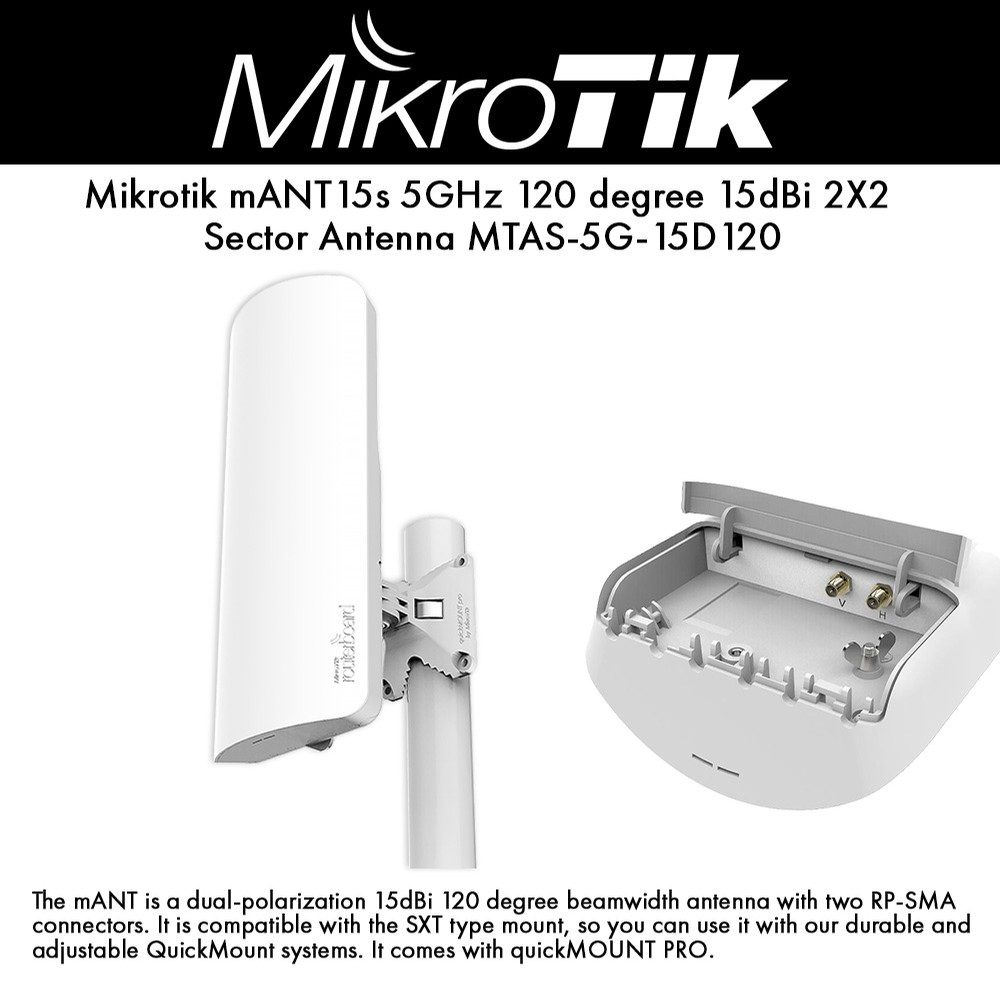Mikrotik Mtas 5g 15d120 5ghz 15dbi 120 Sector Antenna 2x2