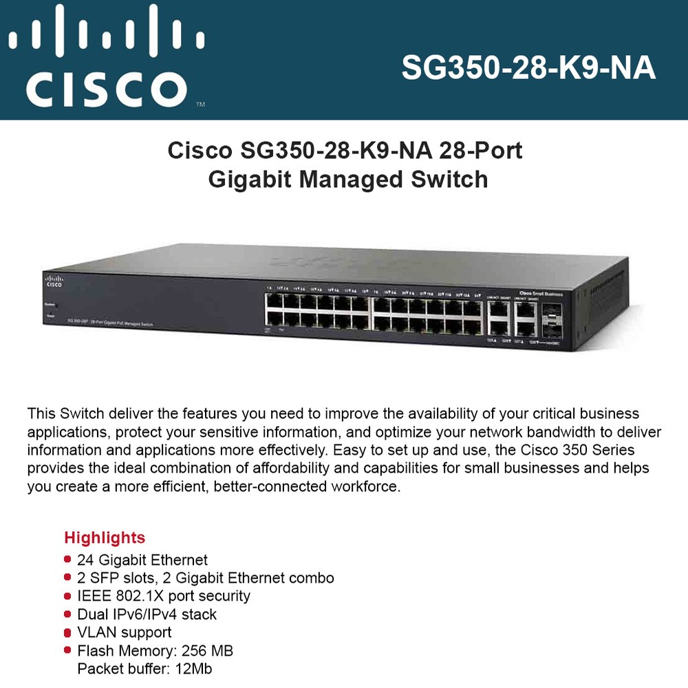 Cisco 24 Port PoE Switch (Manageable)
